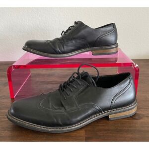 Mens Black Wingtip Oxford Dress Shoes Mens 9.5 Lace Up Classic Business Formal